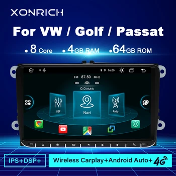 Carplay Android 11 Авто Радио За Volkswagen VW Passat B6 B7 CC Tiguan, Touran, GOLF, POLO 4 GB Автомобилен Мултимедиен GPS 2 Din Авторадио
