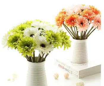 20pcs изкуствена коприна гербер цветя хризантеми хризан декоративни цветя за дома и партита празнична безплатна доставка