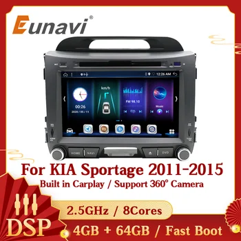 Eunavi 8 основната 4G 64G Android 10 Авто Радио, Мултимедиен Плейър За KIA Sportage 2011 2012 2013 2014 2015 Главното устройство 2 Din GPS