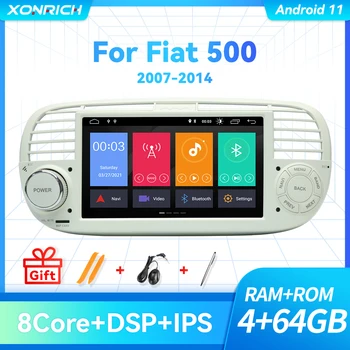 IPS DSP 4 GB 64 GB 1 Din Android 11 Автомобилен Мултимедиен Плеър За FIAT 500 Радио GPS Навигация Стерео Аудио Главното Устройство 8 Основната Carplay